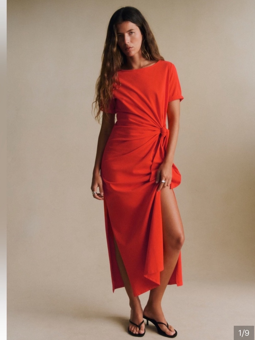 Sezane Pippa dress in coral Red